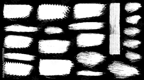 set of vector EPS10 brush stroke stains. Detailing grunge texture. Collection of hand drawn brushes, high quality trace