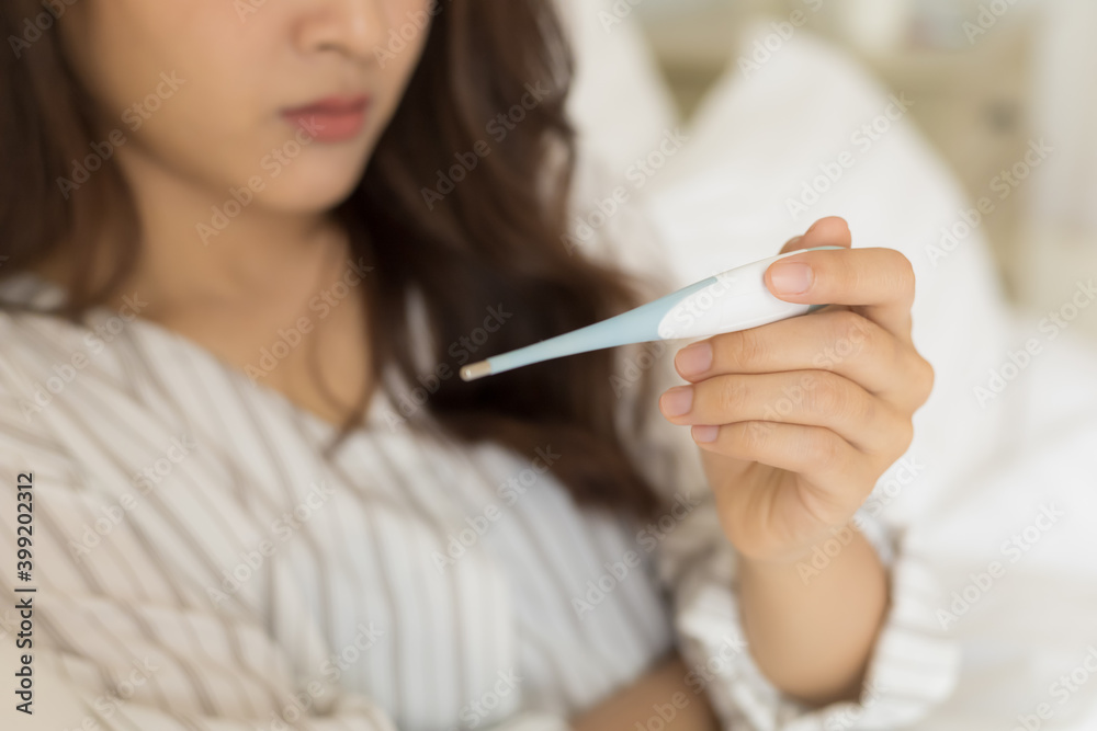 Young Asian women have cold