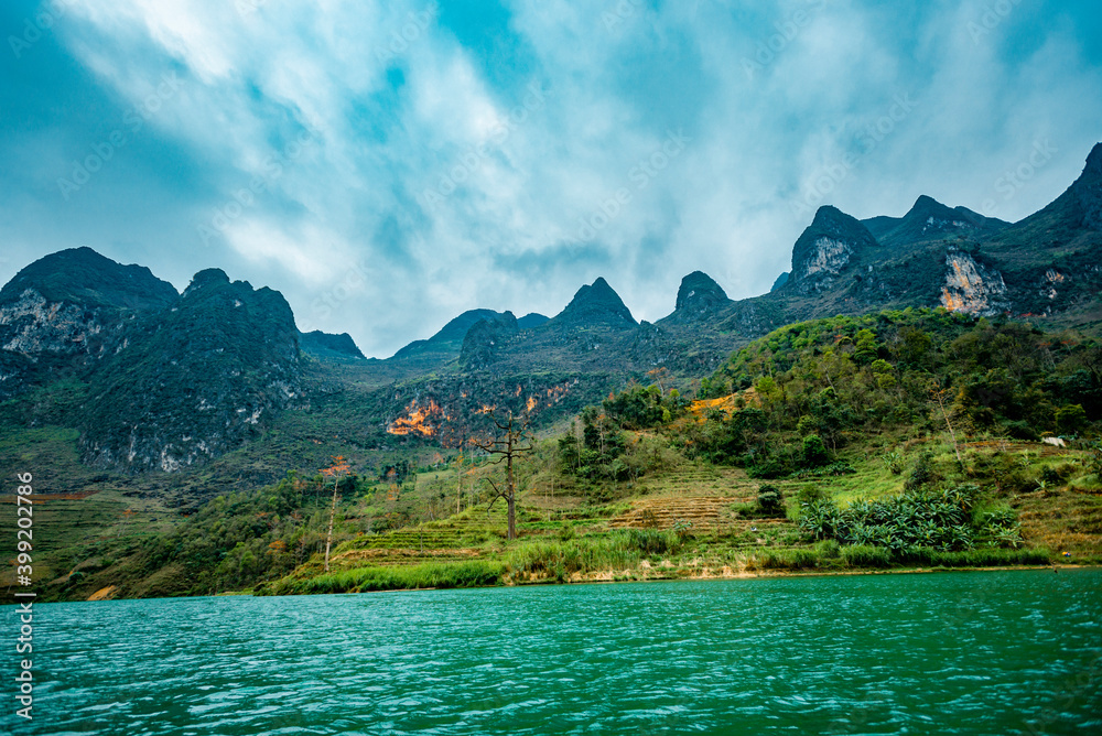 Ma Pi Leng Mountain view from Nho Que River, one of the most beautiful is a River in Vietnam