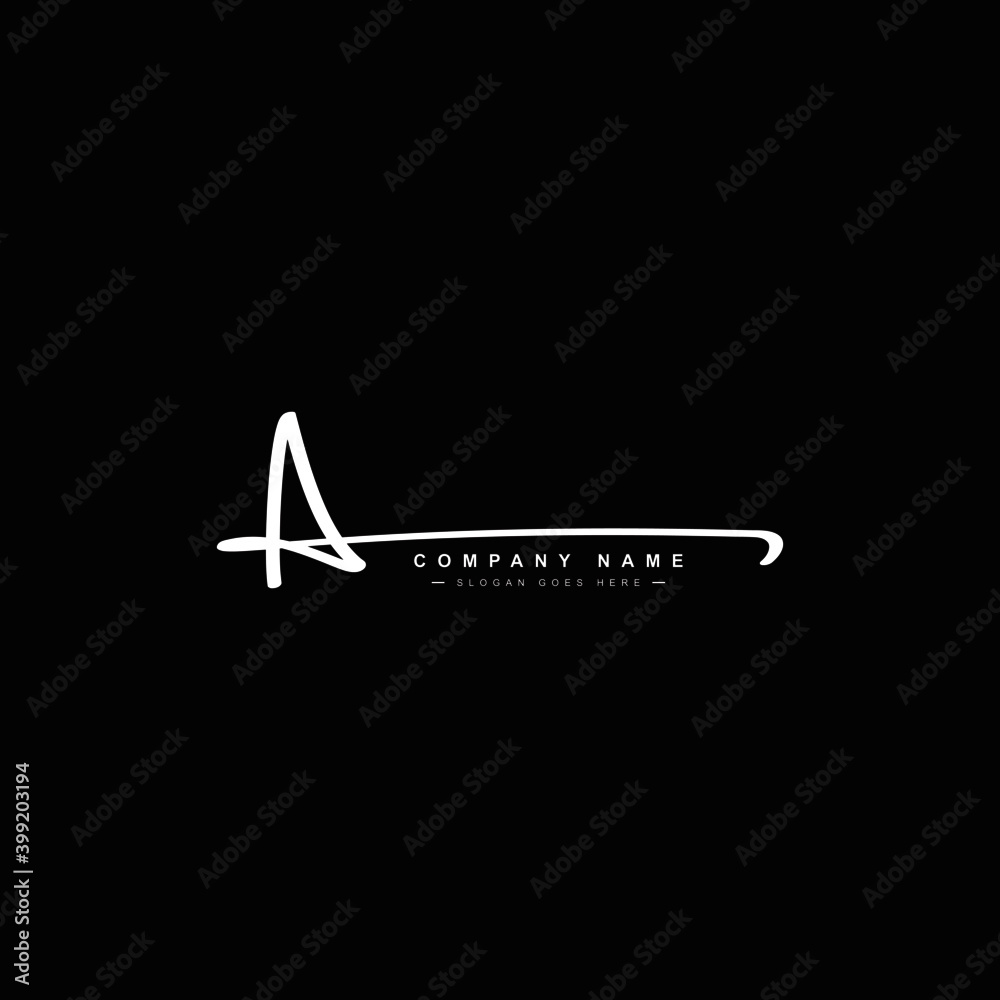A letter Signature Logo - Handwritten Vector Logo for Business Name Starts  with Letter A Stock Vector | Adobe Stock