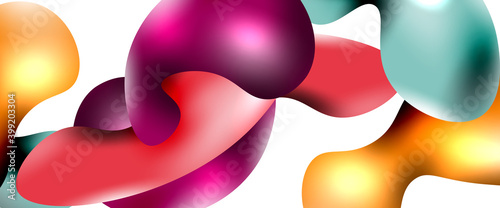 Bubbles abstract background. Liquid splashes on white vector template