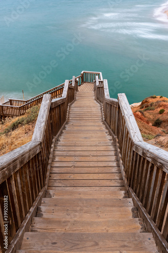 The Southport stairs at sunrise located in Port Noarlunga South Australia on december 14th 2020