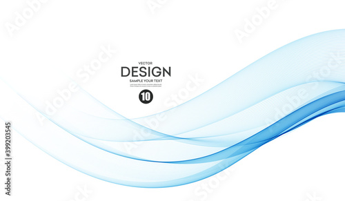 Vector blue color abstract wave design element
