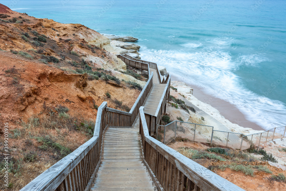 Obraz premium The Southport stairs at sunrise located in Port Noarlunga South Australia on december 14th 2020