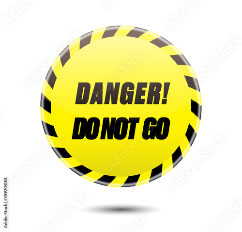 Street signs of danger in a striped frame. Abstract poster design. Vector illustration. photo