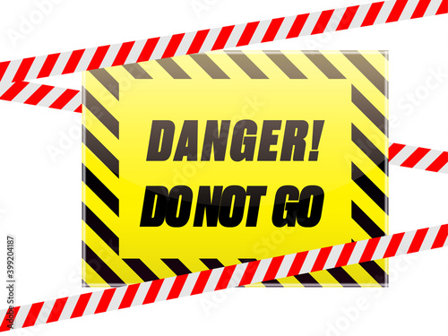 Street signs of danger in a striped frame. Abstract poster design. Vector illustration.