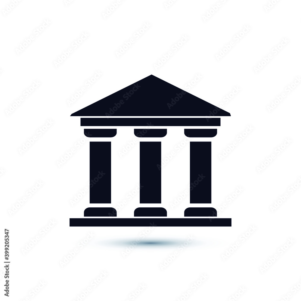 Bank Icon. Business centre vector illustration on white background. Eps 10 vector illustration.