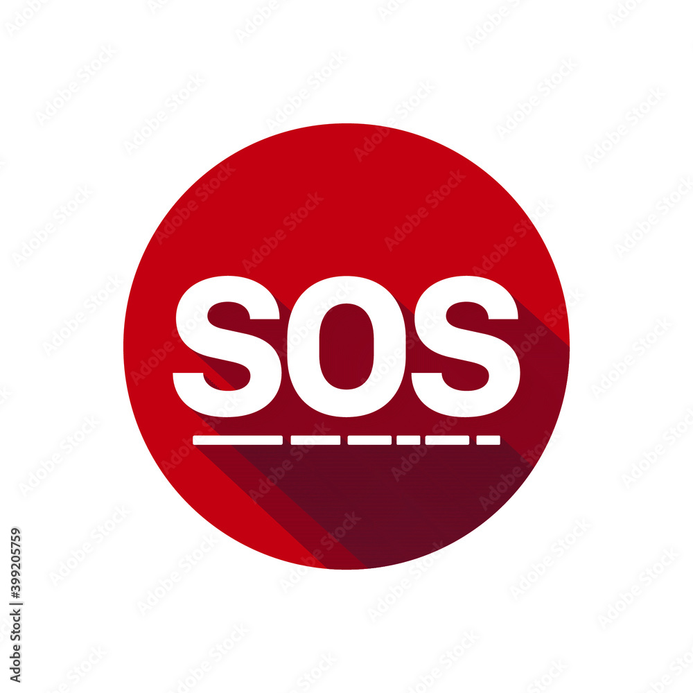 Vector Icon sign symbol SOS. Illustration sticker sign symbol SOS signal in flat style. Eps 10 vector illustration. Vector Icon sign symbol SOS. Illustration sticker sign symbol SOS signal in flat style. Eps 10 vector illustration.
