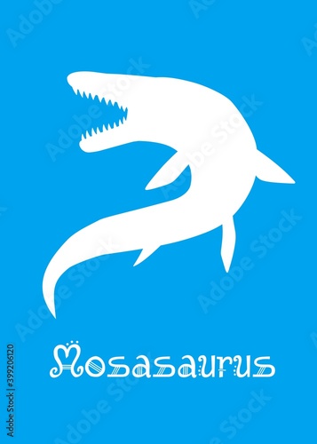 фотография Mosasaurus Dinosaur design vector illustration
