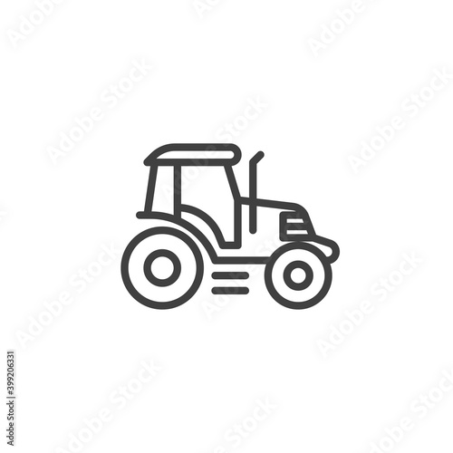 Tractor line icon. linear style sign for mobile concept and web design. Farm tractor outline vector icon. Symbol, logo illustration. Vector graphics