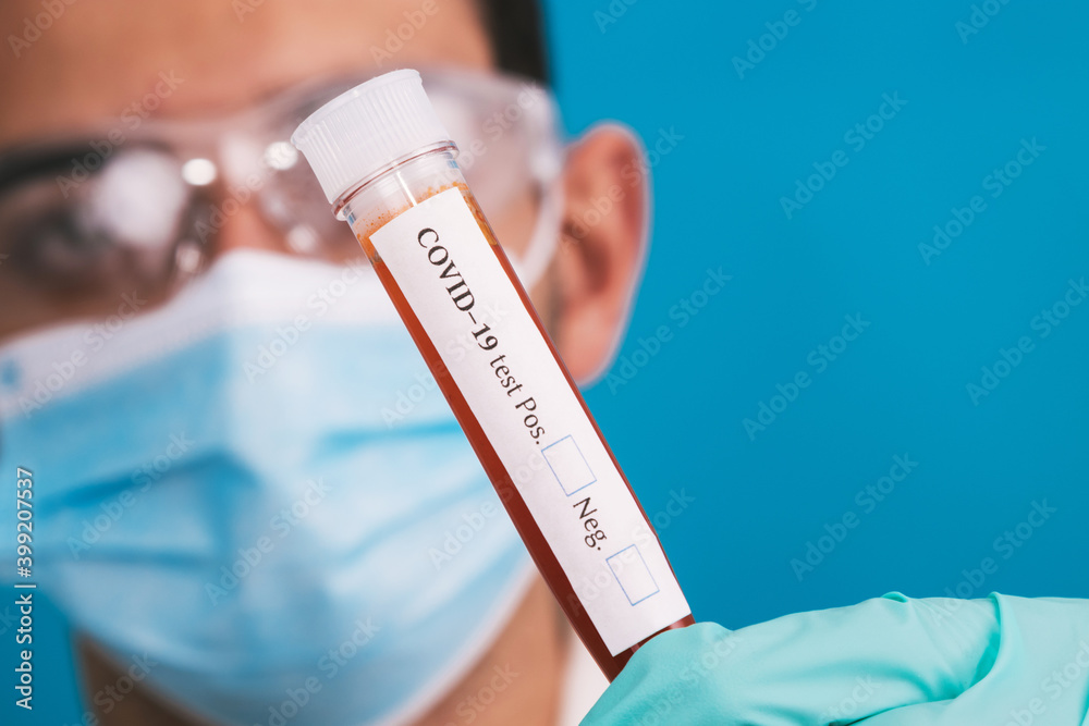 doctor with coronavirus test sample doctor with coronavirus test sample