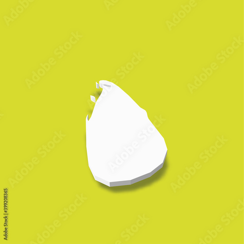 Sri Lanka - white 3D silhouette map of country area with dropped shadow on green background. Simple flat vector illustration