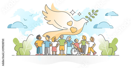 Solidarity as community social group diversity acceptance outline concept