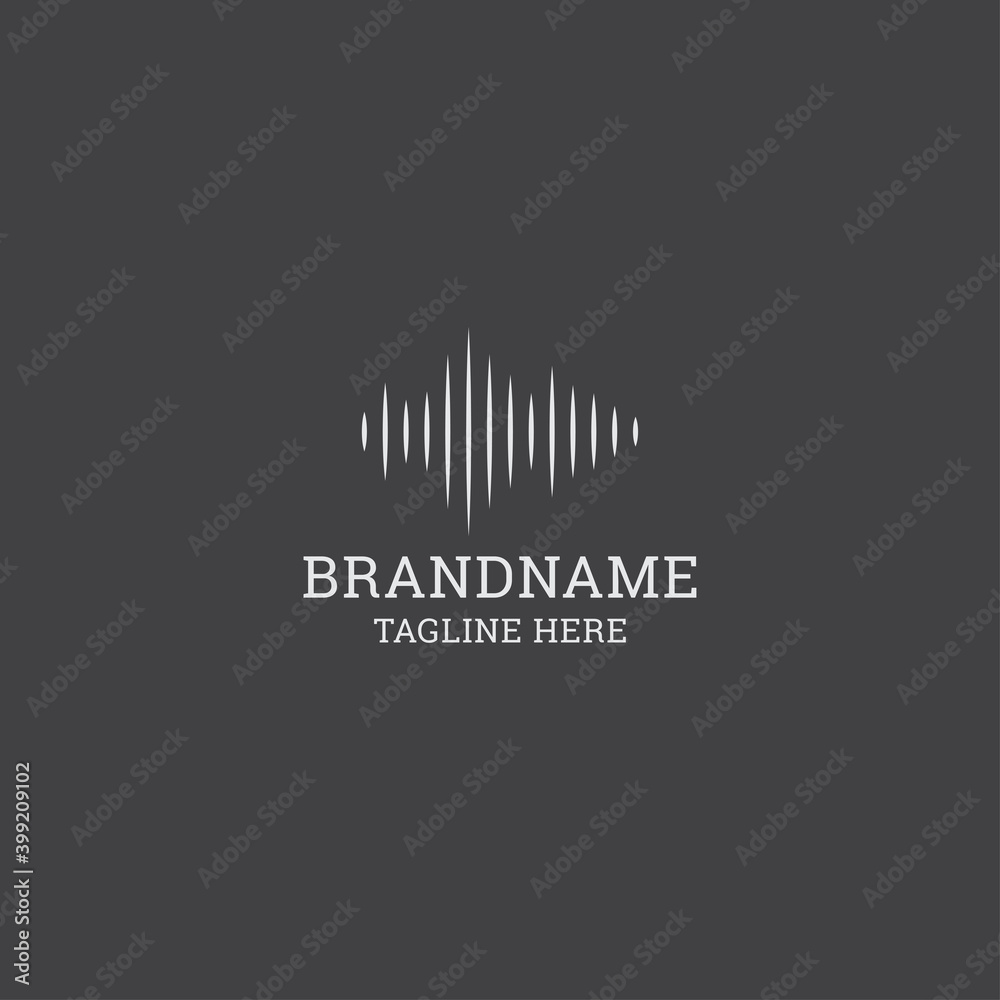 Audio wave music studio logo icon design template