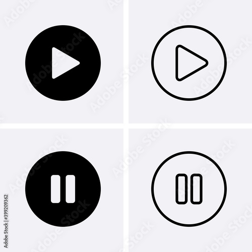 Play and Paus Icons set
