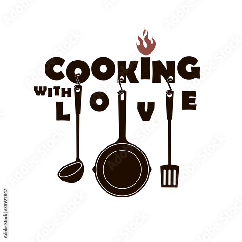 cooking design with kitchen utensils isolated on white background