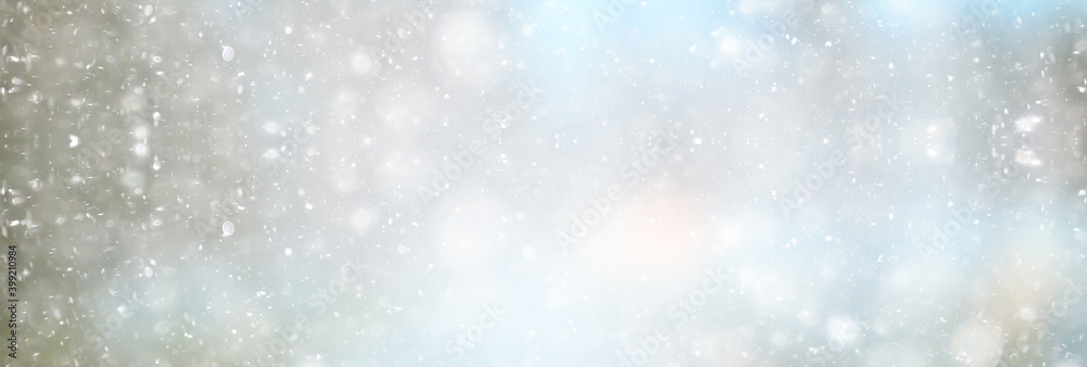 abstract white light blurred snow background, glamor christmas glow design