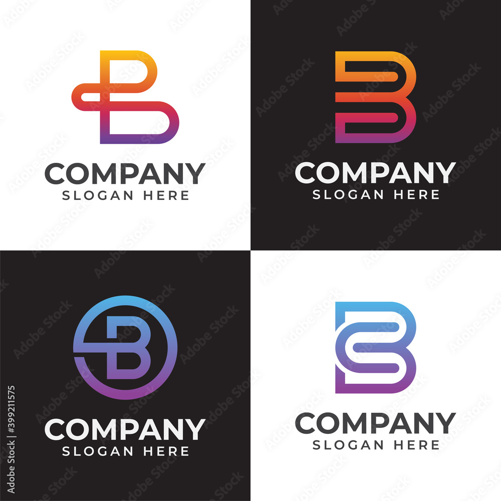 Initial letter B for your brand or business logo bundle Initial letter B for your brand or business logo bundle