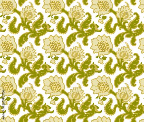 花柄・ダマスク シームレスパターン floral damask seamless pattern
