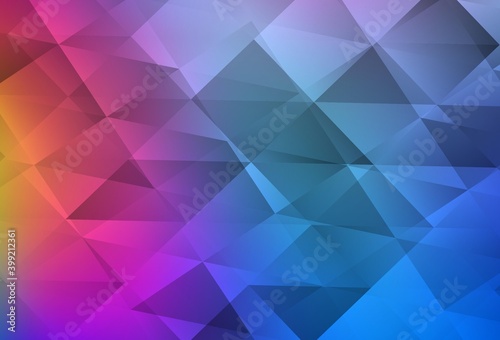 Light Blue, Red vector triangle mosaic background.