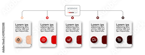 A rectangular box infographic presents information in an organizational style to describe work processes. vector design.