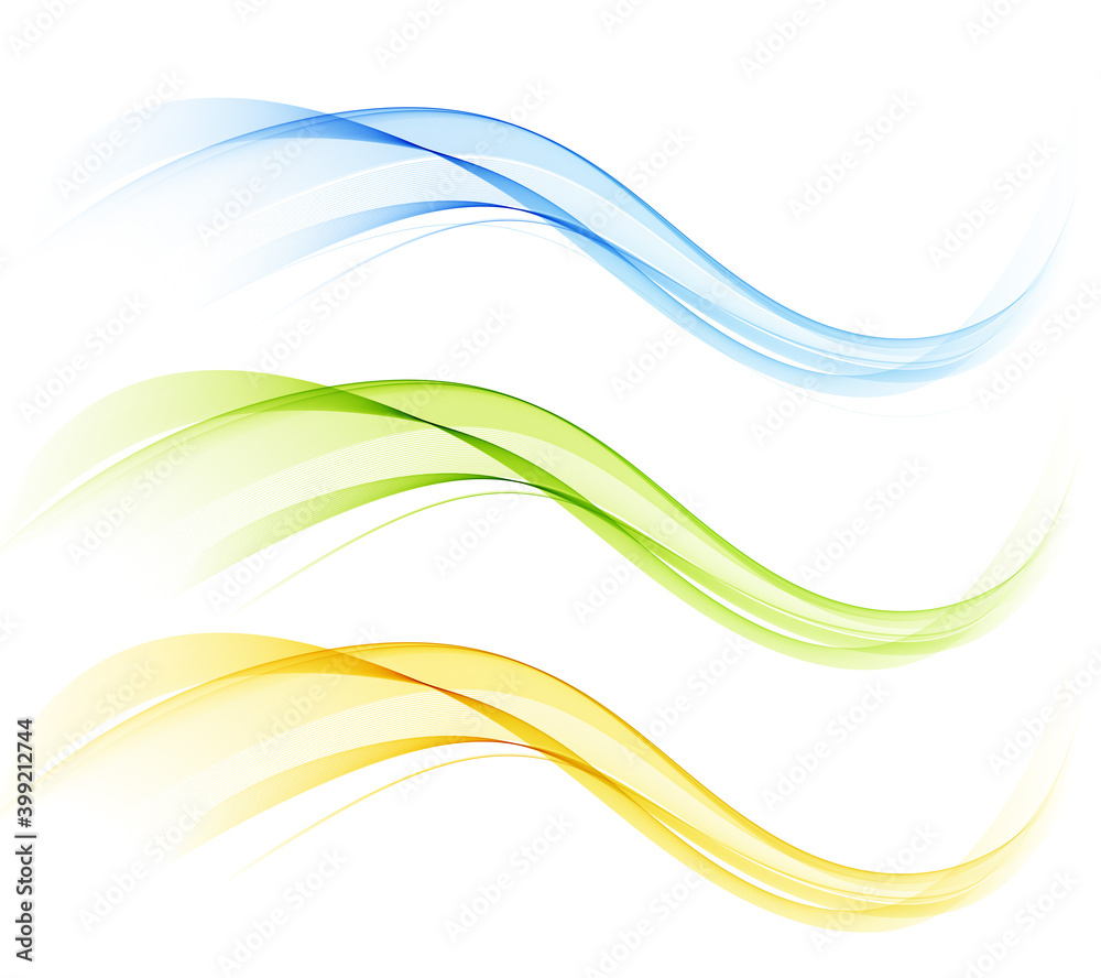 Obraz premium Set of color abstract wave design element