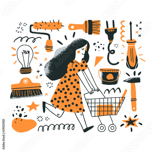 Obraz na plátně DIY store concept