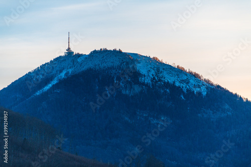 snow covered mountain gaisberg salzburg photo