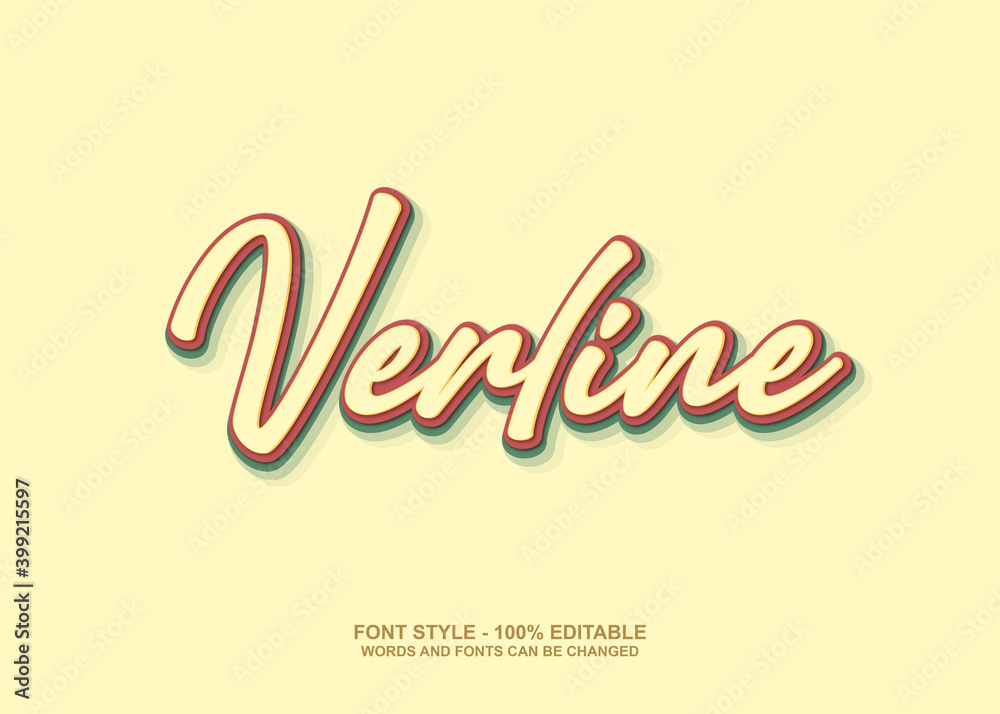 Font Style Editable, Verline Typhograpy