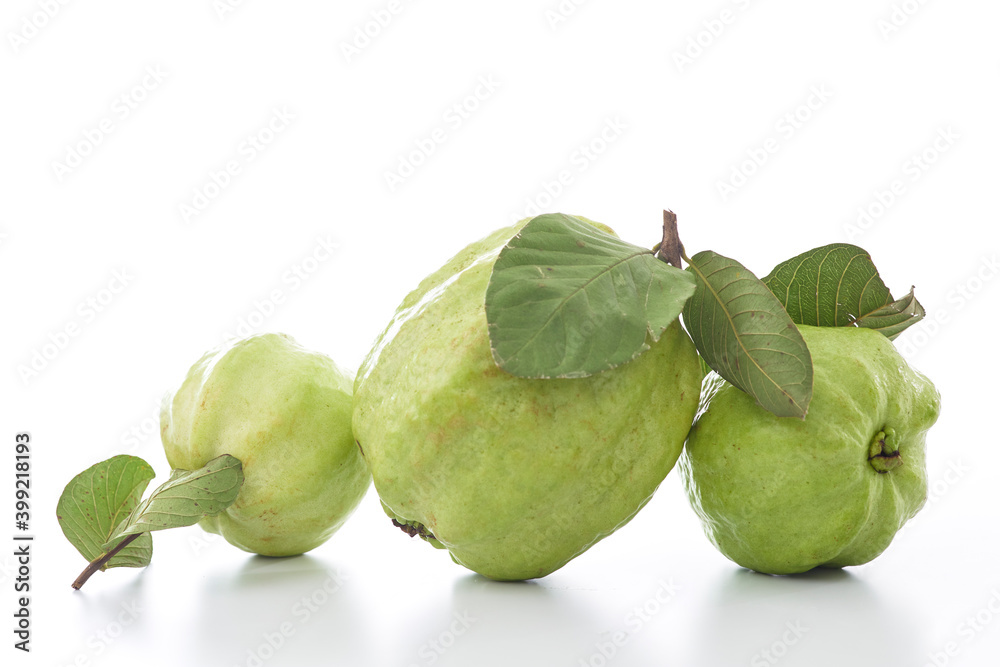 Fresh guava on a white Fresh guava on a white