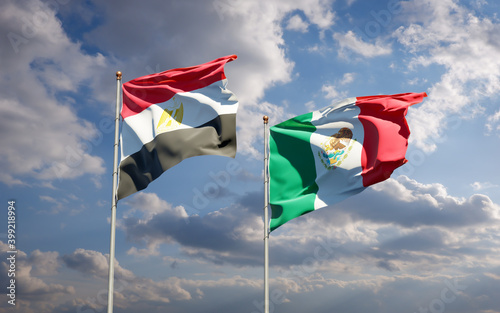 Flags of Egypt and Mexico.