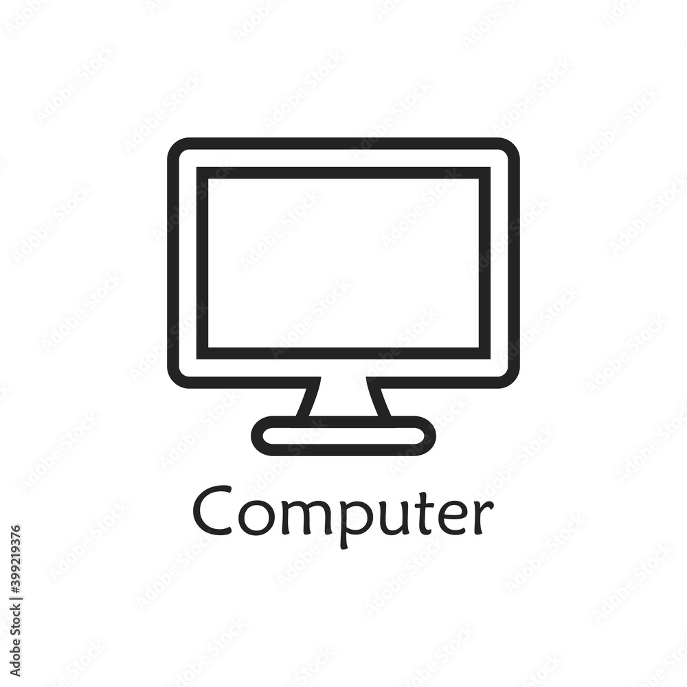 Computer Screen Line Icon. Editable Vector EPS Symbol Illustration. Computer Screen Line Icon. Editable Vector EPS Symbol Illustration.