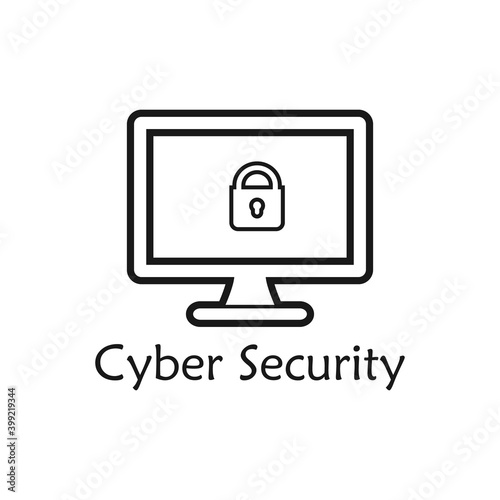 Cyber Security Line Icon. Editable Vector EPS Symbol Illustration.