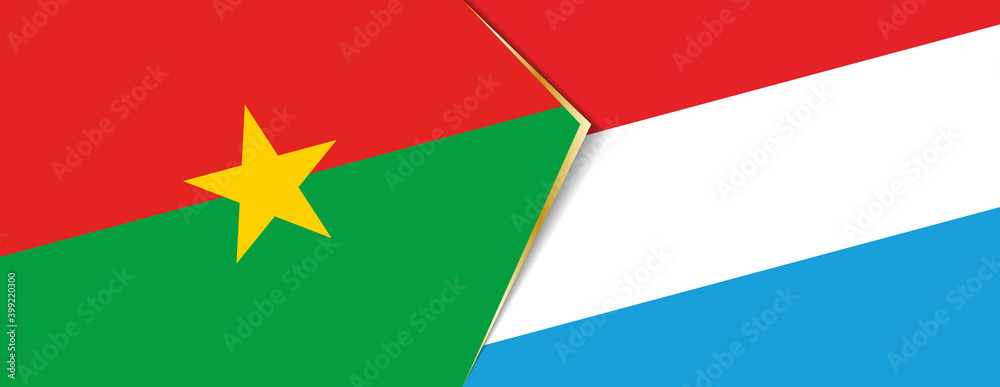 Burkina Faso and Luxembourg flags, two vector flags. Burkina Faso and Luxembourg flags, two vector flags.