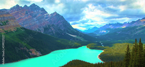 River between the  mountain and nature