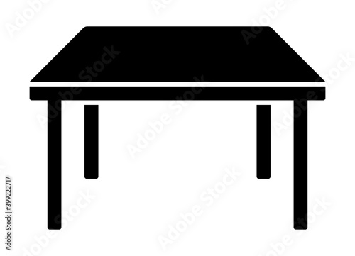 Square dinner table or work desk flat vector icon for apps and websites