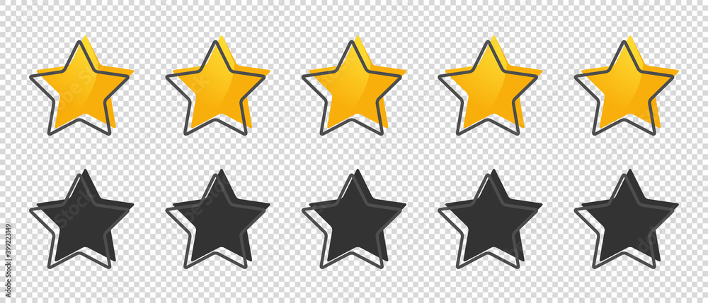Product Rating Stars Set - Different Vector Illustrations - Isolated On Transparent Background Product Rating Stars Set - Different Vector Illustrations - Isolated On Transparent Background