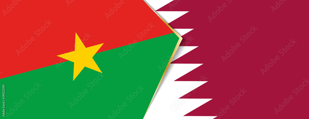 Burkina Faso and Qatar flags, two vector flags. Burkina Faso and Qatar flags, two vector flags.