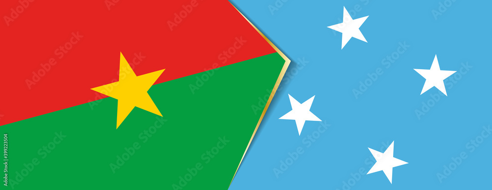 Burkina Faso and Micronesia flags, two vector flags. Burkina Faso and Micronesia flags, two vector flags.