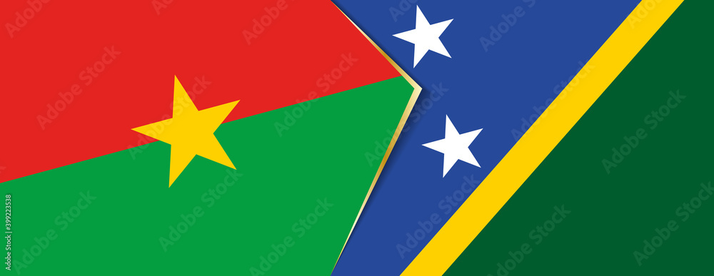 Burkina Faso and Solomon Islands flags, two vector flags. Burkina Faso and Solomon Islands flags, two vector flags.