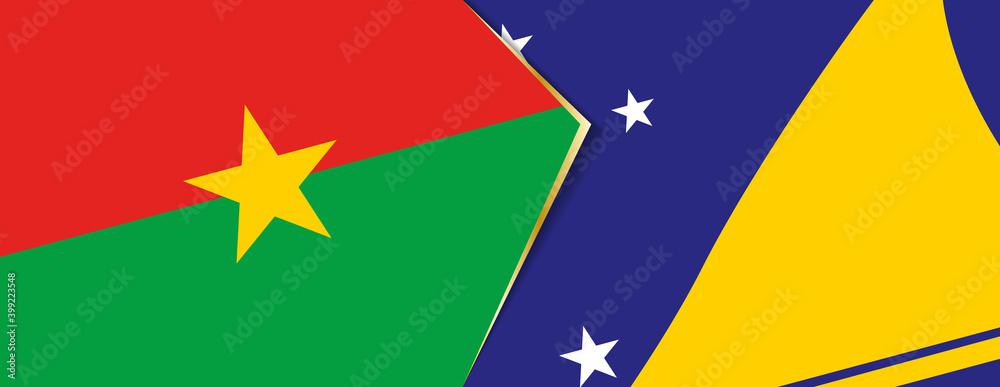 Burkina Faso and Tokelau flags, two vector flags. Burkina Faso and Tokelau flags, two vector flags.