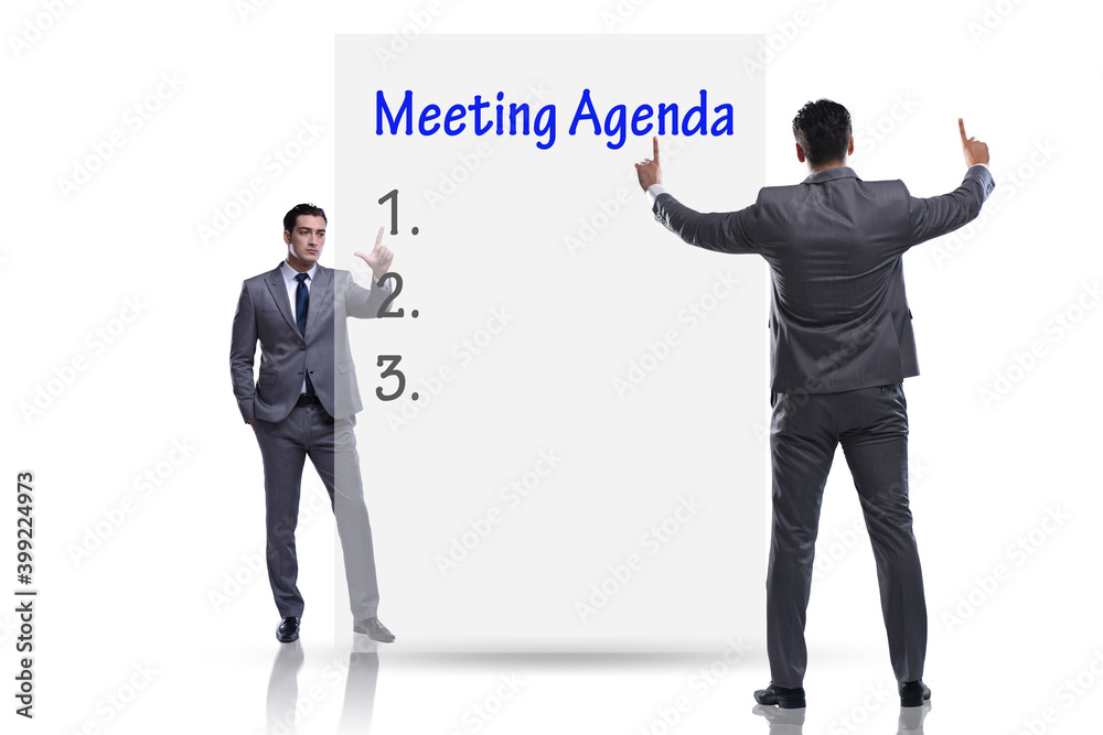 Agenda of a meeting with few items Agenda of a meeting with few items