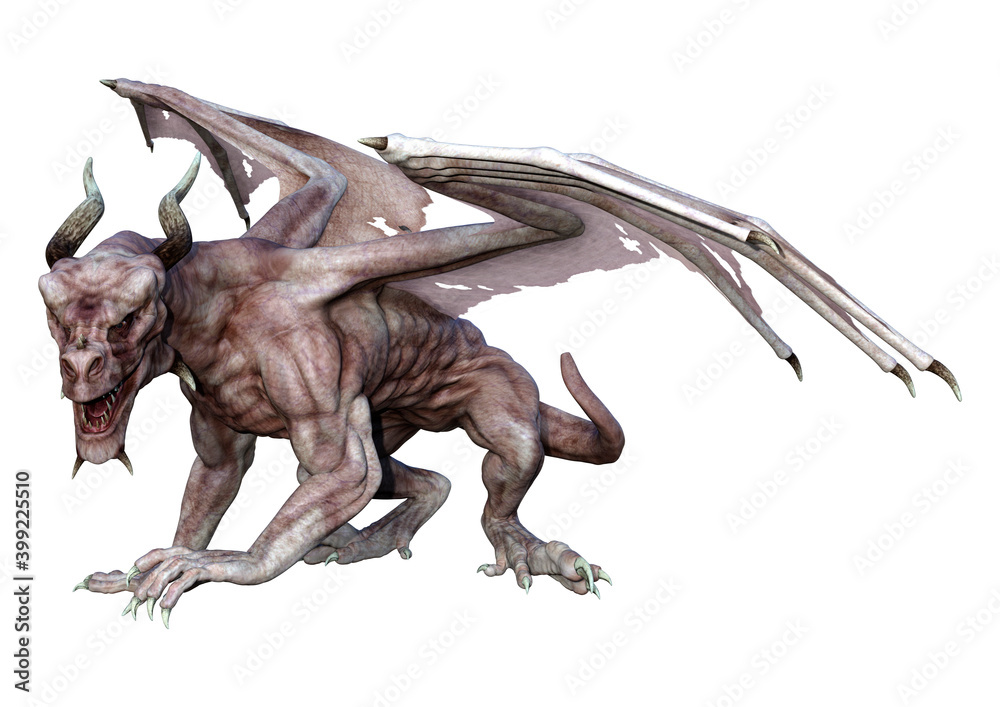 Fototapeta premium 3D Rendering Fairy Tale Dragon on White