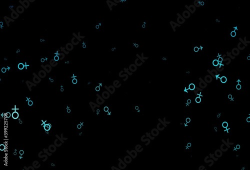 Dark blue vector pattern with gender elements.