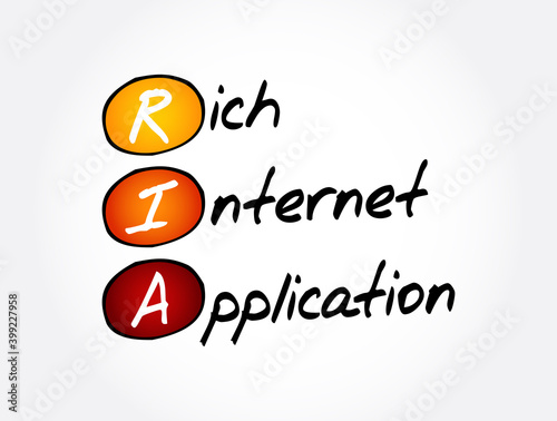 RIA - Rich Internet Application acronym, technology concept background