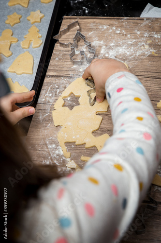 A Girl Making Christmas Cookies