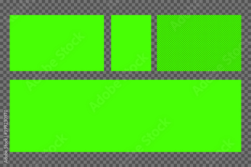 Green screen chroma key background vector set.