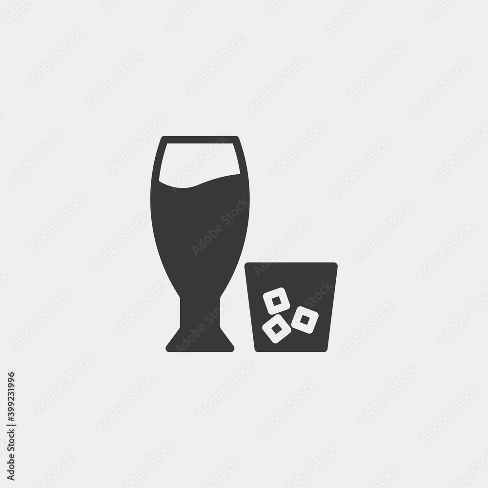 Drink glass icon isolated on background. Beverage symbol modern, simple, vector, icon for website design, mobile app, ui. Vector Illustration Drink glass icon isolated on background. Beverage symbol modern, simple, vector, icon for website design, mobile app, ui. Vector Illustration