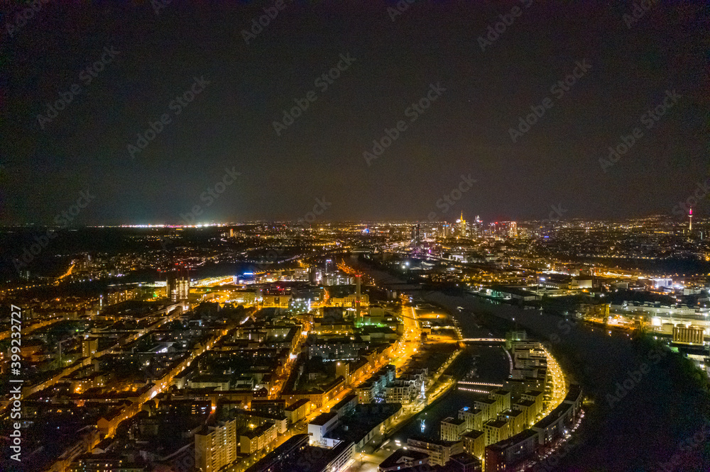 Frankfurt am Main bei Nacht | Luftbilder Frankfurt am Main