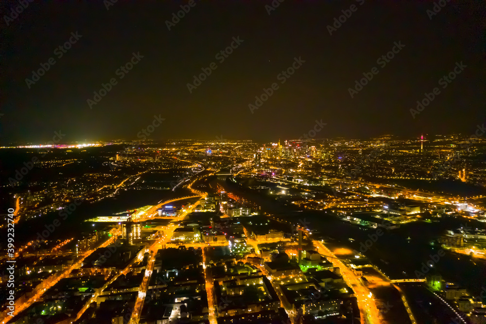 Frankfurt am Main bei Nacht | Luftbilder Frankfurt am Main